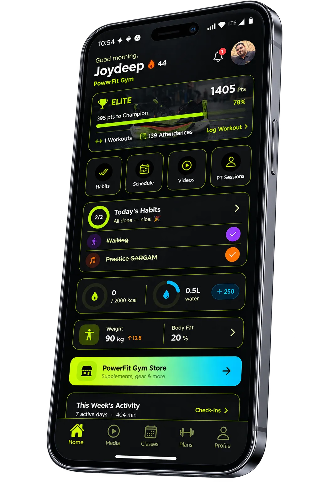 Branded Gym App UI
